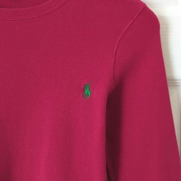 Ralph Lauren Sport Y2K Vintage Classic Long Sleeve Crewneck T-shirt Hot Pink S - Picture 3 of 10